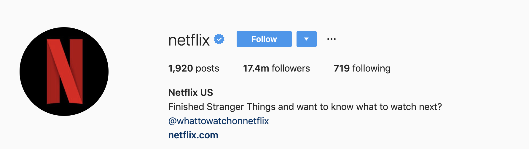 Netflix verified on Instagram